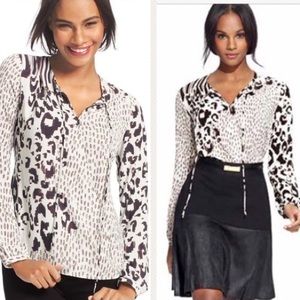 Vintage CAbi Long Sleeve Animal Print Blouse